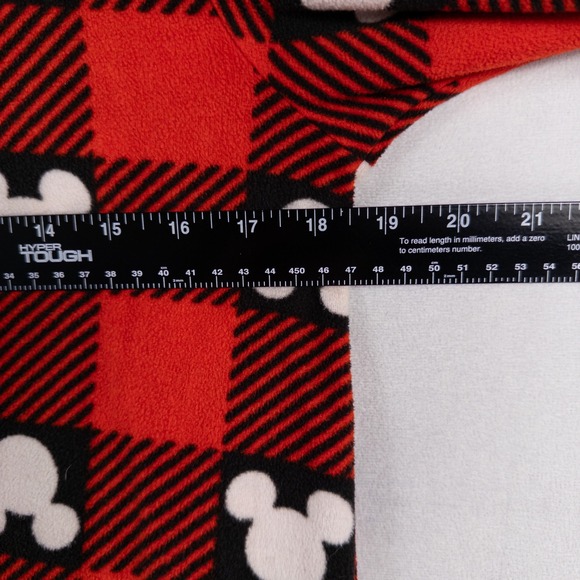 Disney 100 Mickey Mouse Buffalo Plaid Fleece Hooded Union Suit Pajamas Sz Medium - Picture 5 of 9